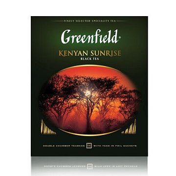 Чай Greenfield Kenyan Sunrise (Кениан Санрайз), черный, 100 пакетиков