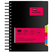 Бизнес тетрадь Attache Office book черный, А5, 200 листов, в клетку, на спирали