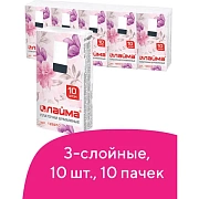 Бумажные носовые платки Laima 10уп х 10шт, 3 слоя