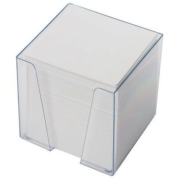 Блок для записей в подставке Brauberg белый в прозрачном боксе, 90х90мм