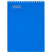 Блокнот Attache Ultimate Basics синий, А5, 80 листов, в клетку, на спирали, пластик