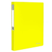 Папка на 2-х кольцах А4 Brauberg Neon желтая, 25мм, c внутренним карманом
