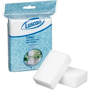Губка меламиновая Luscan Economy 6x10 см, для деликатной очистки, белая, 2шт/уп