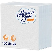 Салфетки сервировочные Мягкий Знак белые, 24х24см, 1 слой, 100шт