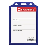 Бейдж без держателя Brauberg 105х75мм, синий