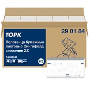 Бумажные полотенца Торк Advanced Singlefold H3, 290184, листовые, белые, V укладка, 200шт, 2 слоя
