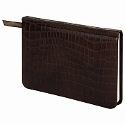Еженедельник недатированный Brauberg Alligator коричневый, А6, 72л, искусственная кожа