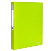 Папка на 2-х кольцах А4 Brauberg Neon зеленая, 25мм, c внутренним карманом