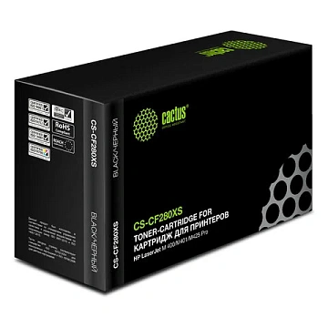 Картридж лазерный Cactus CS-CF280XS, №80Х, черный