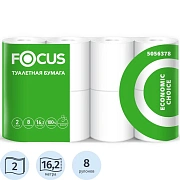 Туалетная бумага Focus Economic 5056378, белая, 2 слоя, 8 рулонов, 140 листов