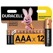 Батарейка Duracell Basic AAA LR03, 1.5В, алкалиновая, 12шт/уп